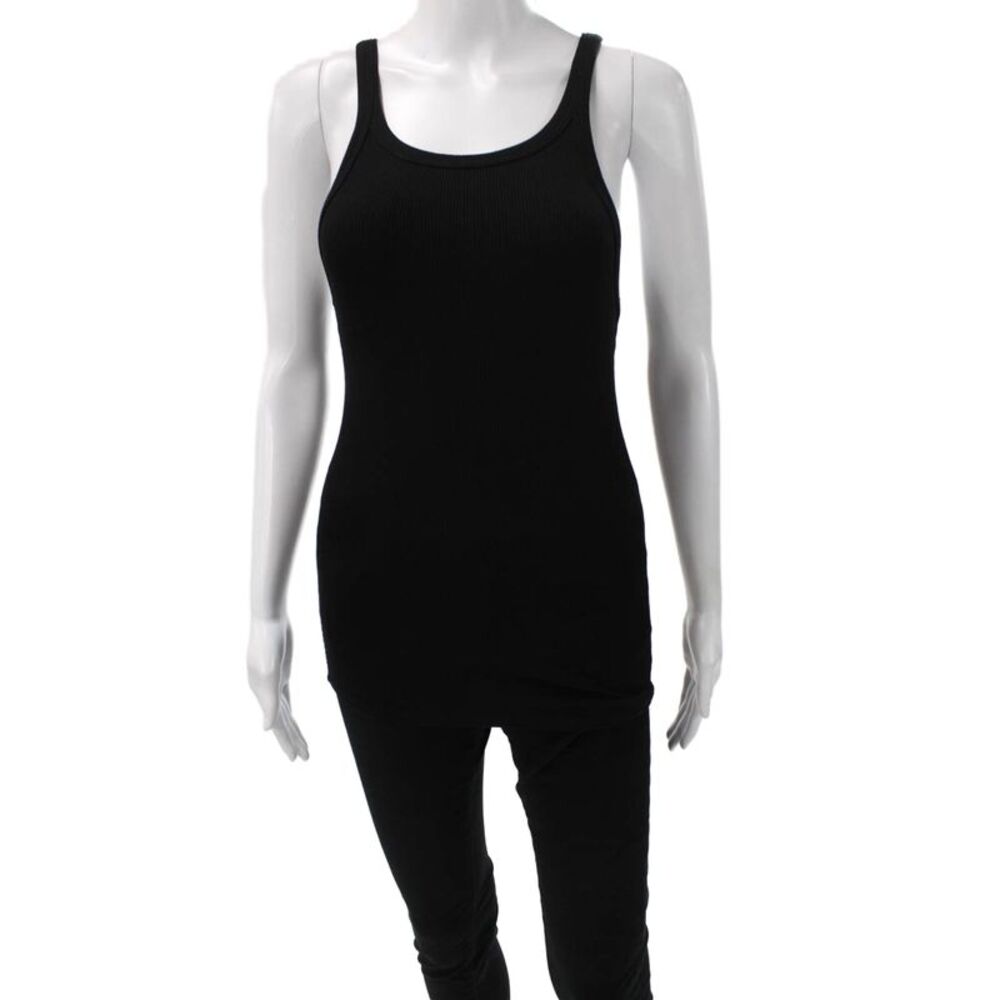 LNA Women Basic Sleeveless Black Rayon Tank Round Neck Size M